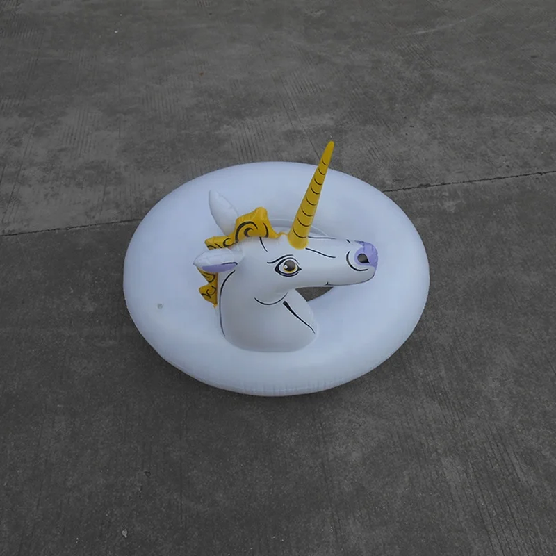 Customized pool float tube inflatable unicorn swim ring