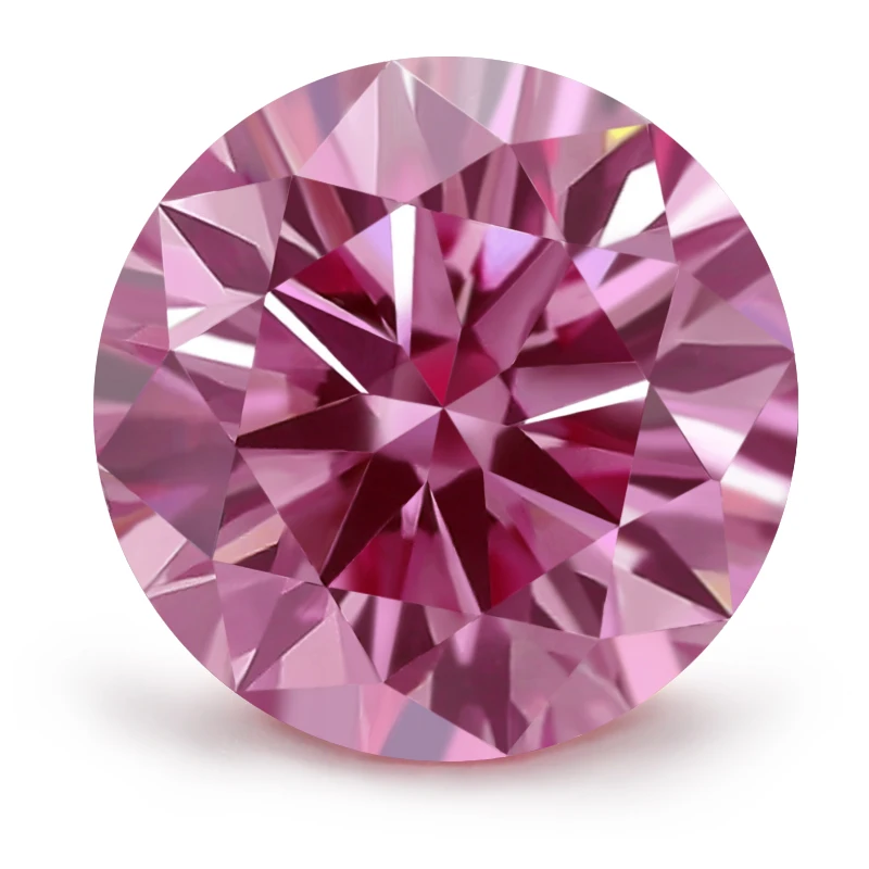Good Quality DEF VVS Round Shape GRA Certificate Round Cut Pink Moissanite Stones