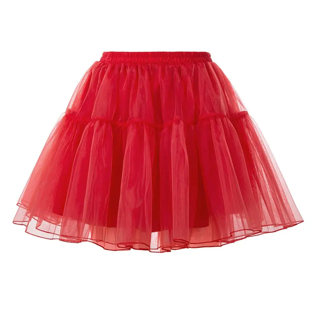 CLE02503 GK Womens Organza Crinoline Underskirt Two-Layers Elastic Waist Petticoat For Dress