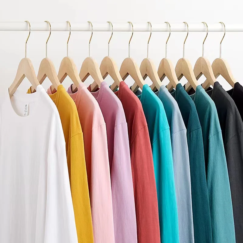 Custom Logo Long Sleeve t Shirt Printing 100% Cotton 220 Gsm Long Sleeve T-shirts Casual Long Sleeve t Shirt Women