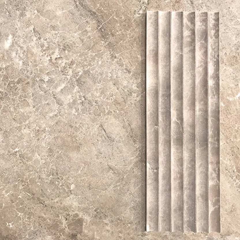 Newstar Wholesale Stone Wall Panel Travertine Bullnose Strips Trim Liner Ribbed Mouldings Pencil 3d Marble Flute Tiles For Villa