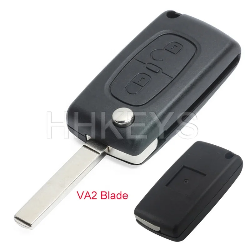 Hot Sale 2 Button VA2 Blade Remote Flip Key Housing for 307 C4 C5 Car Key Case With No Battery Place CE0523