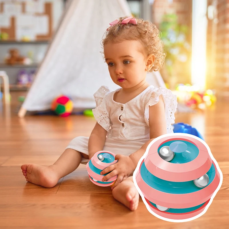 Fidget Toys for Orbital Cube Metal Ball Spinner Ring Decompression Fingertips Novelty Creative Kids Educational Toys