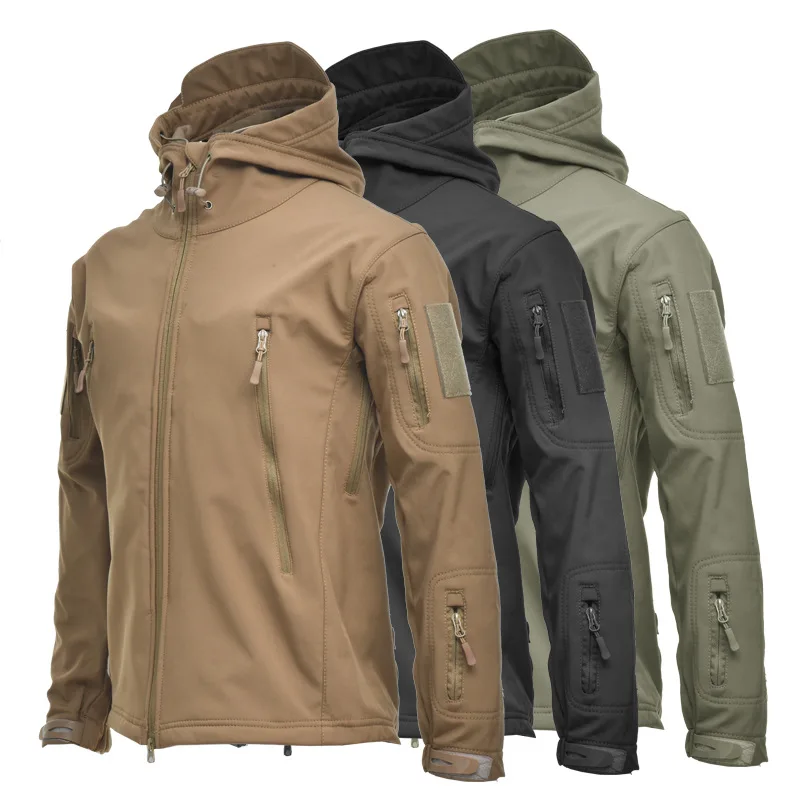 Custom design softshell tactical us  winter soft shell jacket wholesale outdoor hiking anti abrasion repellent jacket for men