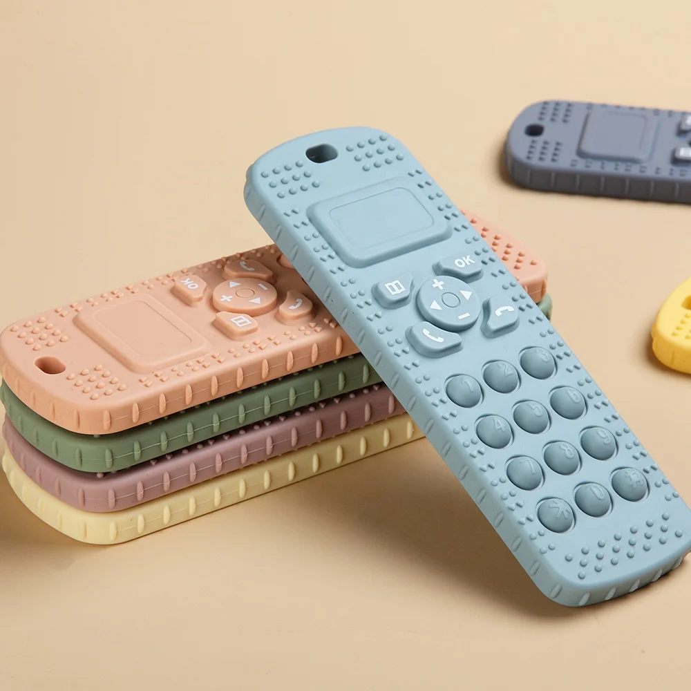 New Arrival BPA Free Soft Food Grade Silicone Customize Telephone Educational Learning Cell Phone Teether Toy
