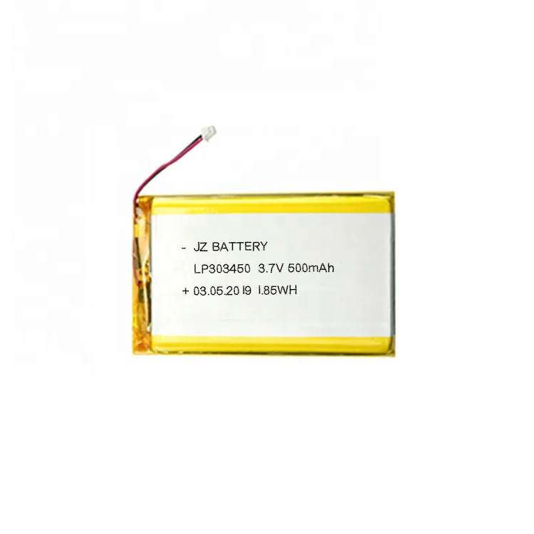 Rechargeable 602535 3.7V 500mAh pouch lithium ion polymer battery