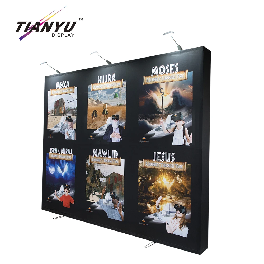 Tianyu Exhibition Tension Fabric Backdrop Trade Show Banner Stand Frame Glowing Pop Up Banner Display Stand