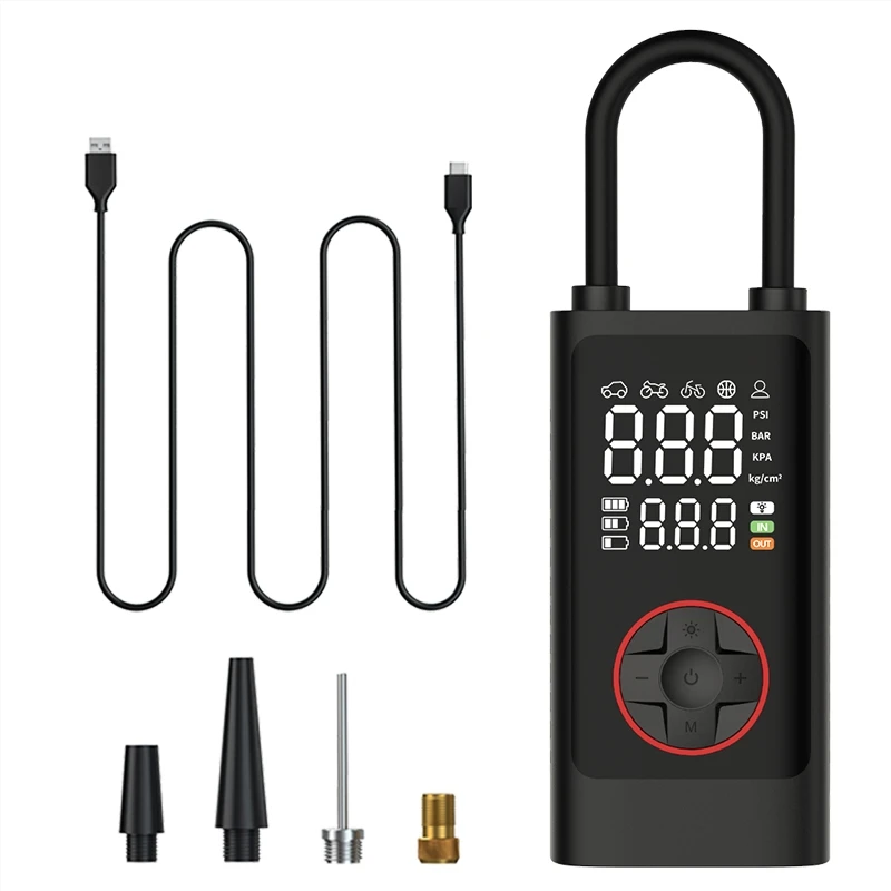 Air Pump Car Compressor Wired Cigarette Lighter Manufactured Box Portable DC 12V Digital Display Tire Inflator ABS Material
