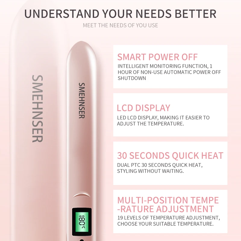 Hot sales New Straightener Flat Iron Ceramic Custom Logo Ionic Fast High Heat Swivel Cord Hair Straightener