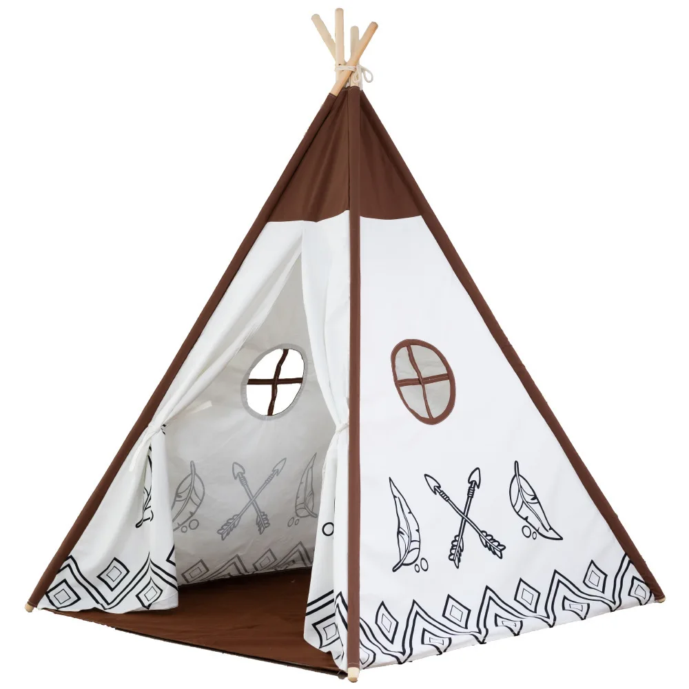 Индийская детская палатка KAERKU, домик для кукол для ползания, Складной Игровой Замок принцессы, палатка из индийской ткани