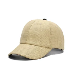 2019 New Straw Baseball Cap Snapback Cap Adjustable Casquette Bones Gorras Casual Dad hat for Men Breathable and Cool Cap