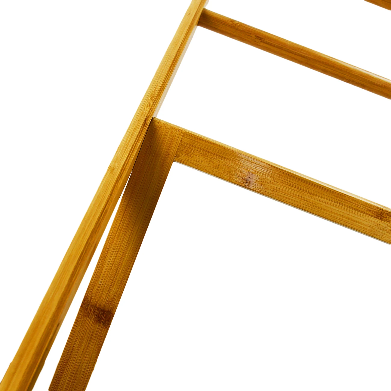 Custom Floor Standing Drying Shelf Bamboo Bath Accessories Storage Ladder Towel Rack Stand for Living Room Bathroom