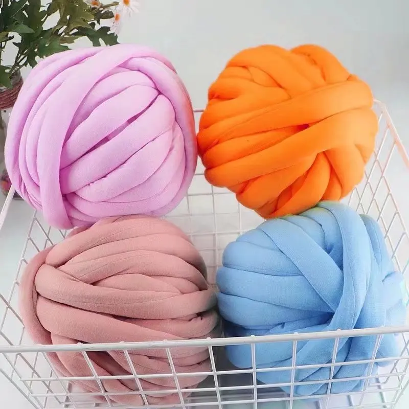 Dimuni Wholesale Price Super Soft Velvet Chunky Tube Yarn Giant Tube Yarn