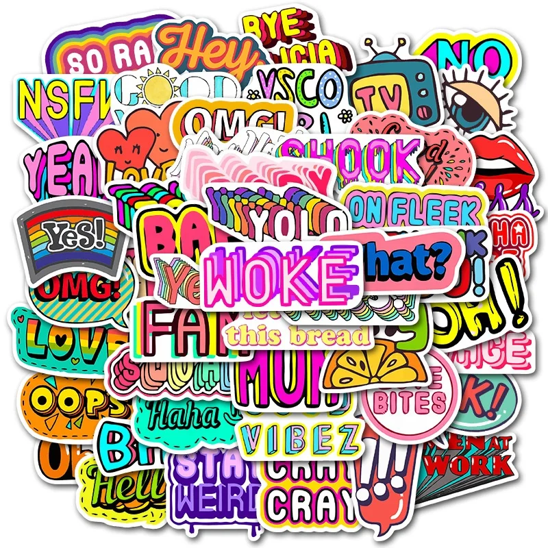 
50 Pcs Laptop Moto Skateboard Luggage Guitar Decal Toy Stickers 