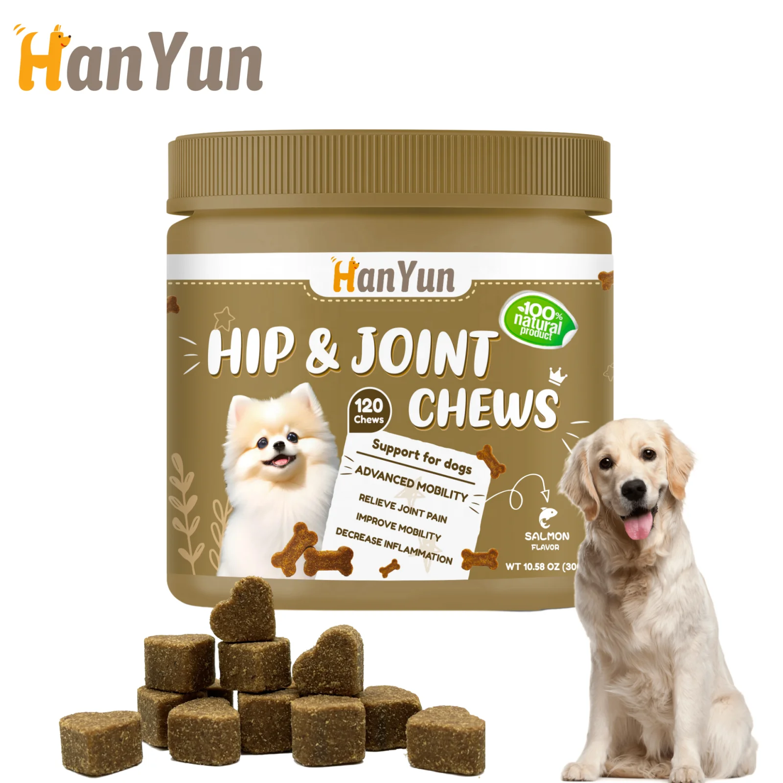 Factory Price Customized Hip and Joint Soft Chews for Dogs Supplement with MSM and Chondroitin Sulfate Joint Support Supplement