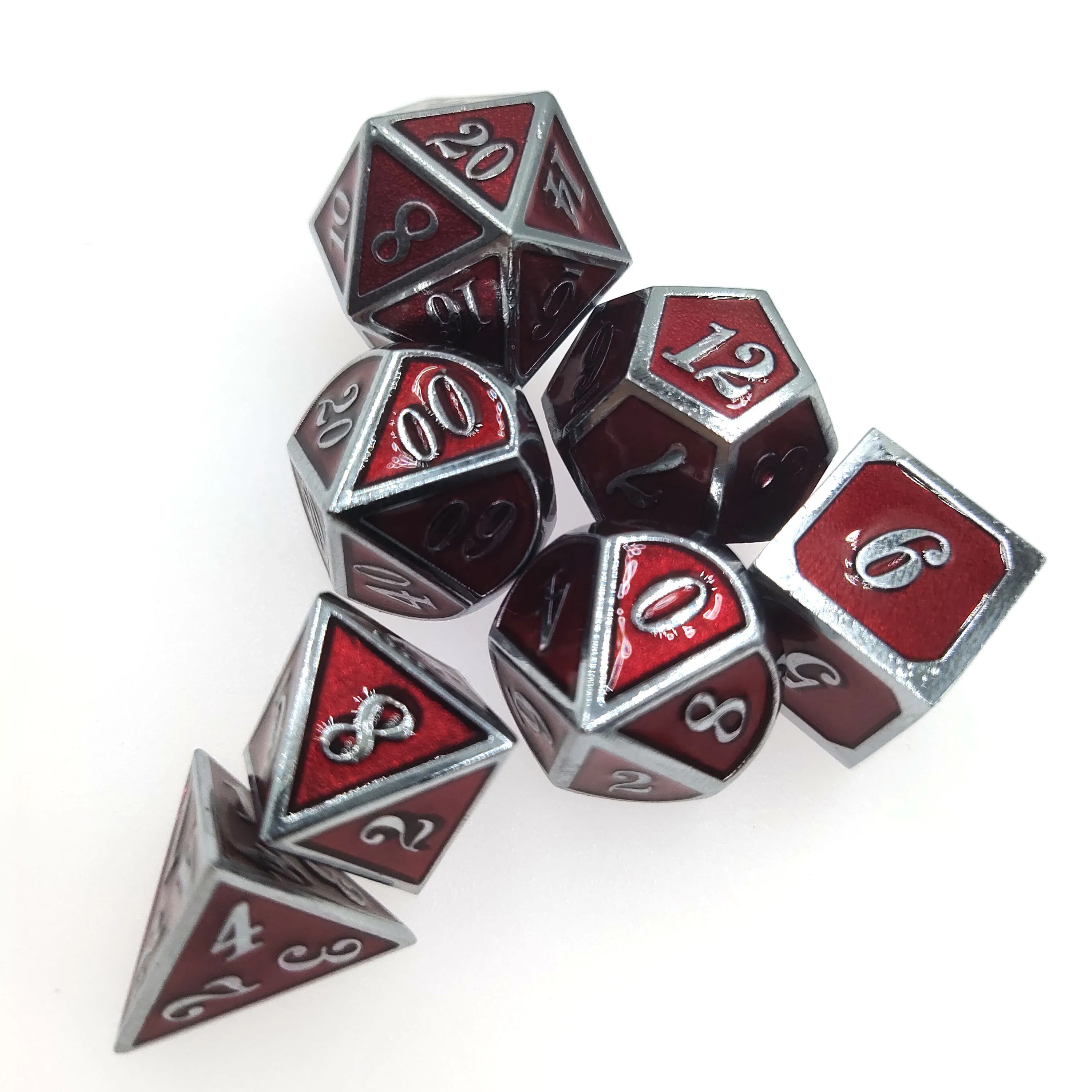 7PCS Colorful Metal Dice D20 Ancient Dice Best Selling Dice Set