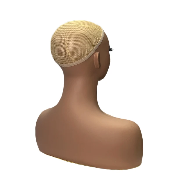 Custom Logo African American Female Bust Half Body Realistic Human Shoulders Model Head Mannequin