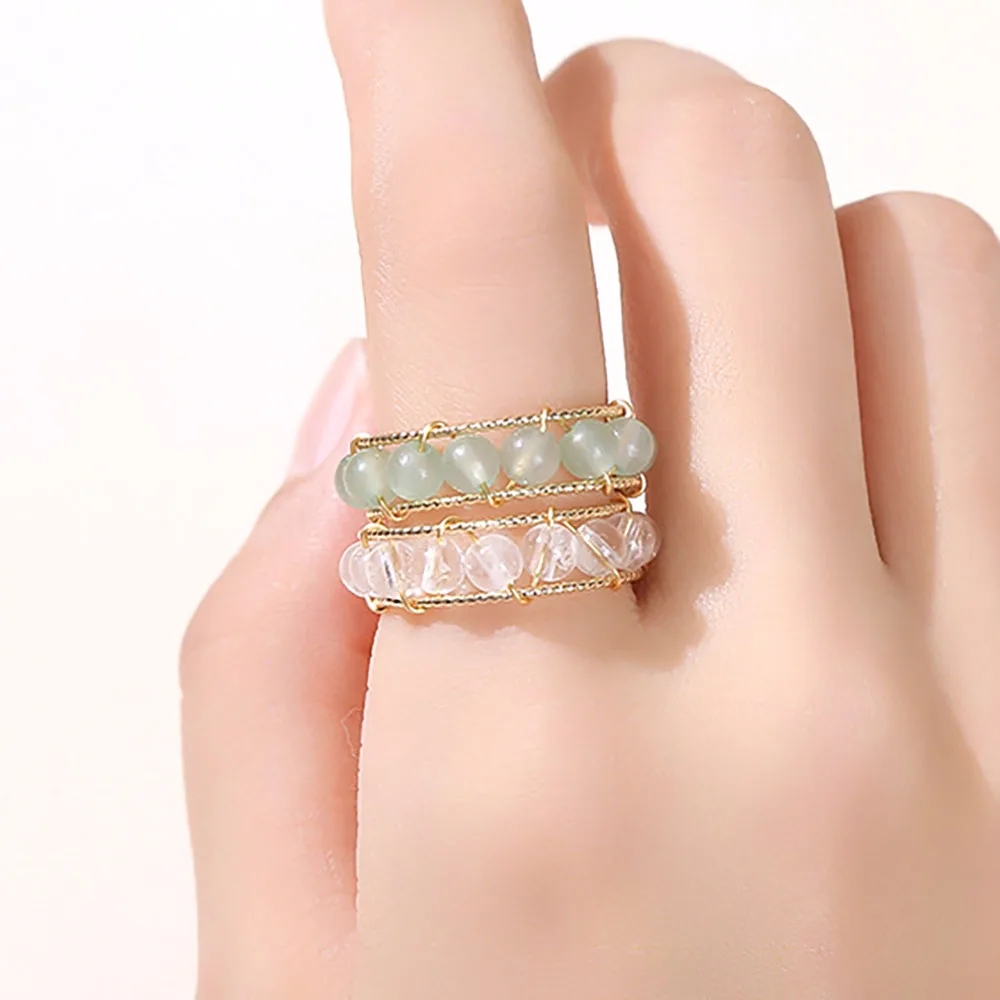 Natural crystal ring diamond ring fashion jewelry rings
