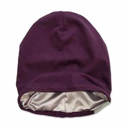 Custom sublimation beanie satin lined cap blank beanies spandex rayon hat slouchy beanie wholesale