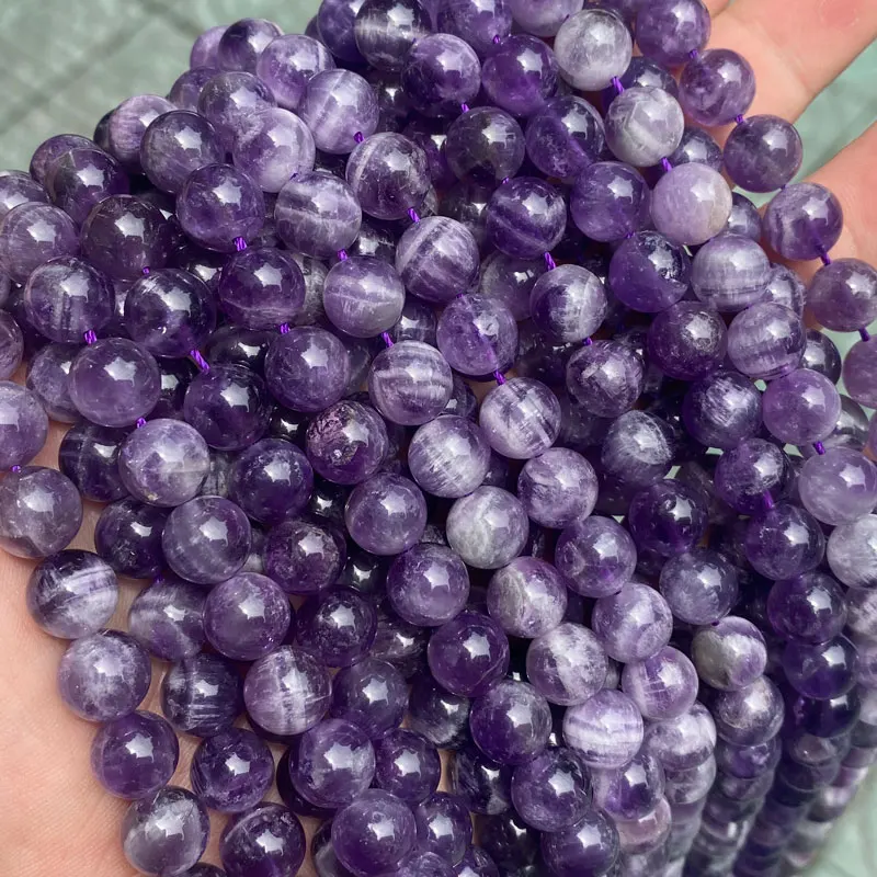 High Quality Natural Stone Beads Dream Purple Amethyst Beads Round Loose Gemstone Beads For DIY Amethyst Stone Bracelet