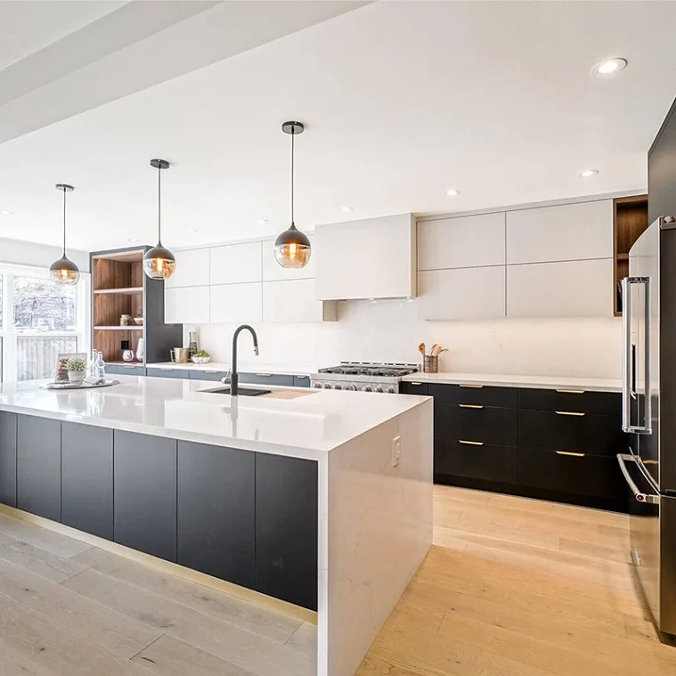 Luxury kitchen cabinet modern design professional wholesale matte kitchen cupboards cabinet