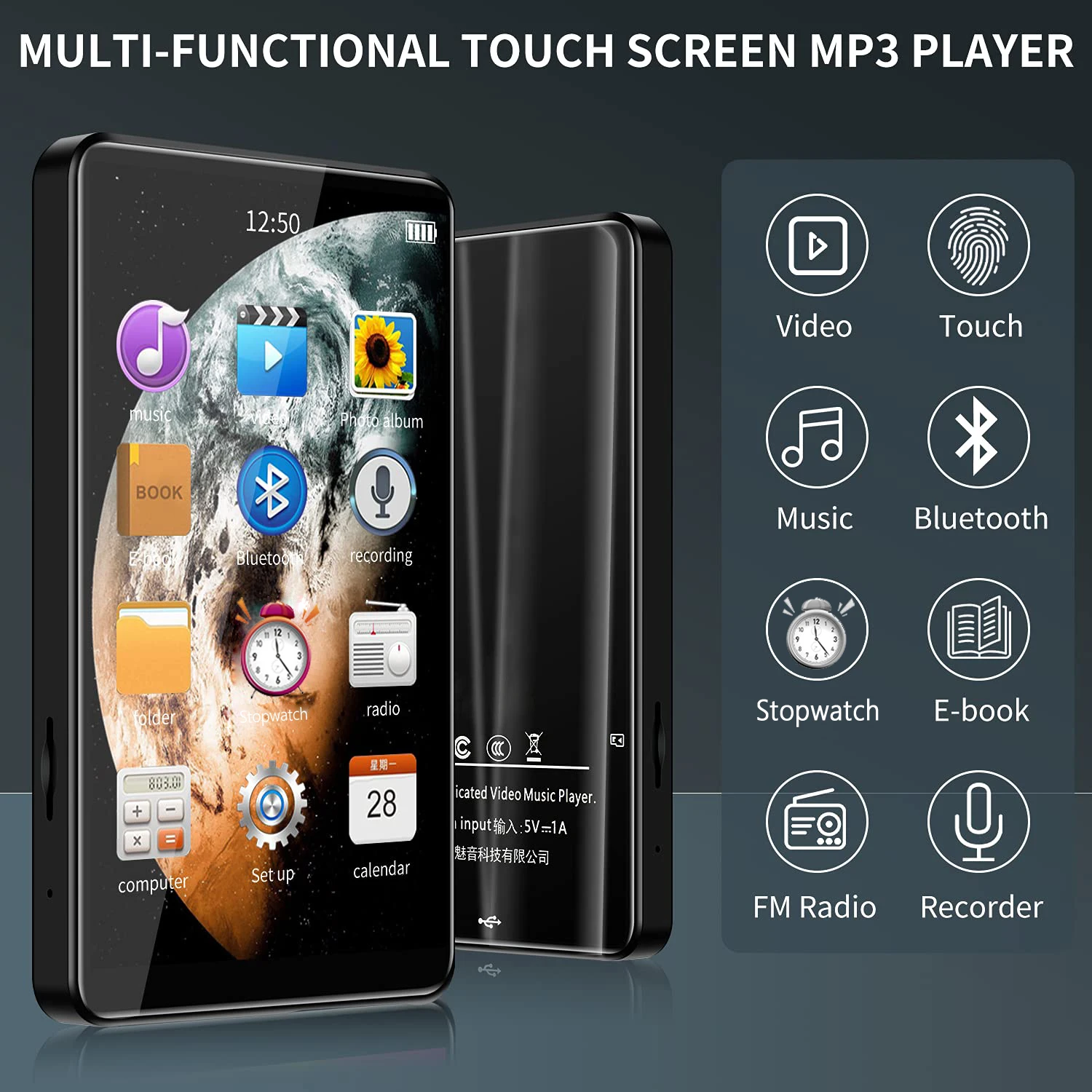 Source Factory X20 MP3 MP4 Player OEM ODM Recorder E-Book Touch Screen Music Player