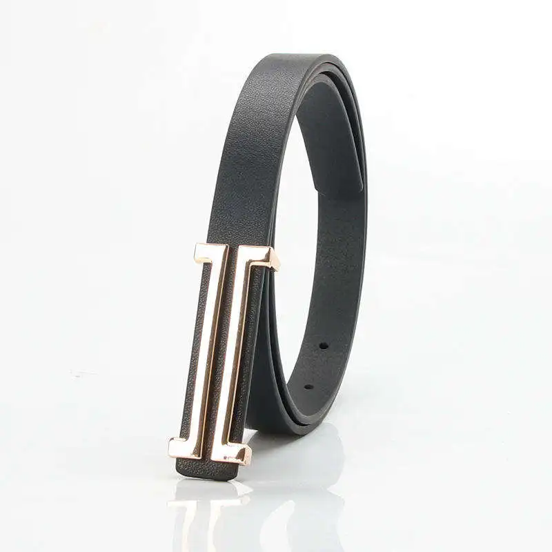 New Fashion Fine Belt Ladies Smooth Buckle Slim Thin Belt Alloy Durable Belt Women
