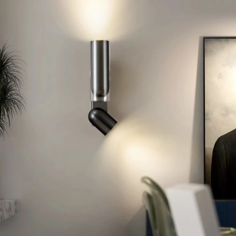 Rotary adjustable bedside wall lamp simple modern hallway hotel minimalist wall lamp