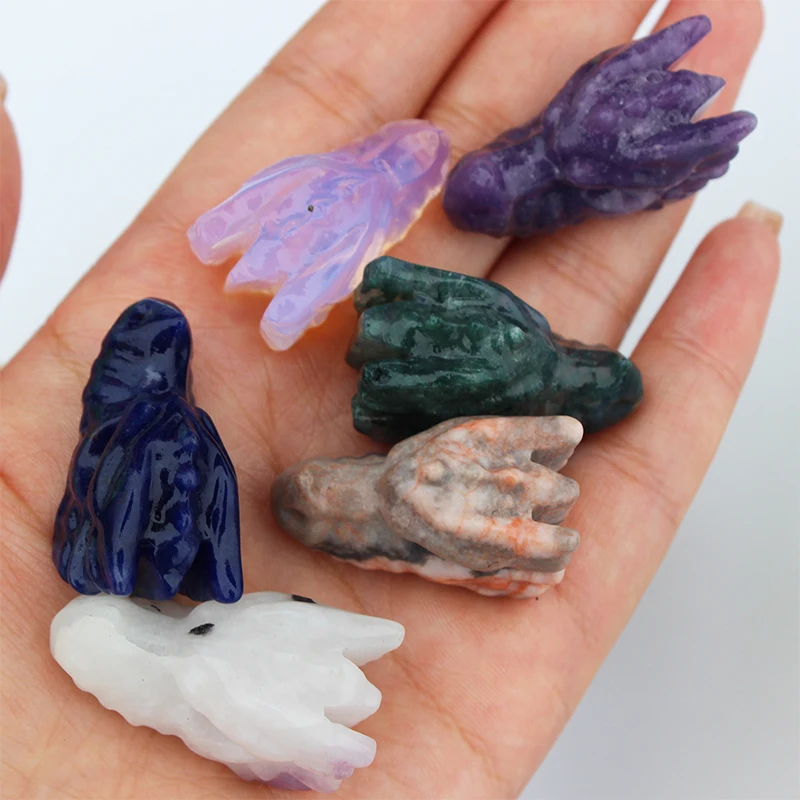 Wholesale  Various Natural Crystal Carving Gemstone Dragon Head Skulls For Decoration