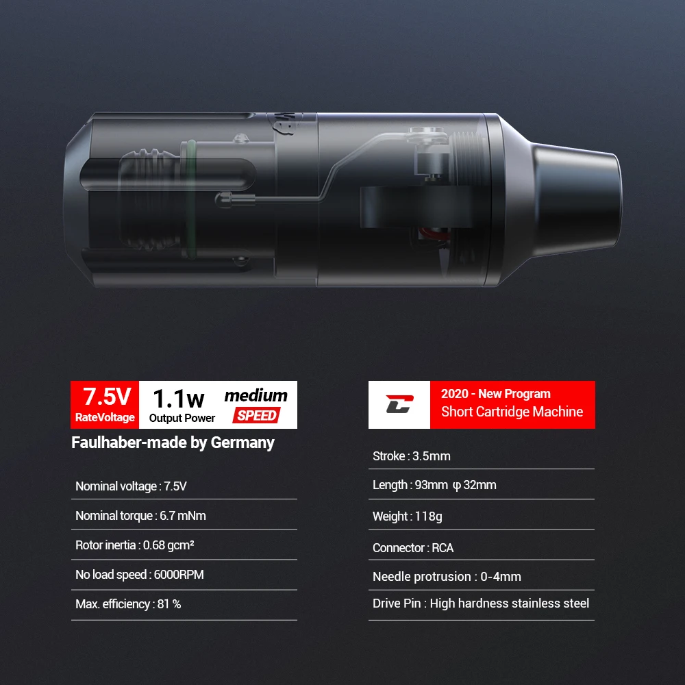 CNC Q2 Faulhaber Motor Short Rotary Tattoo Pen Machine