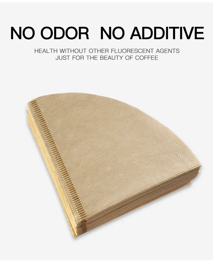 New Model Customized Make Filter Paper Coffee V2 Paper Filter Drip Paper Cone Shape Coffee Tools