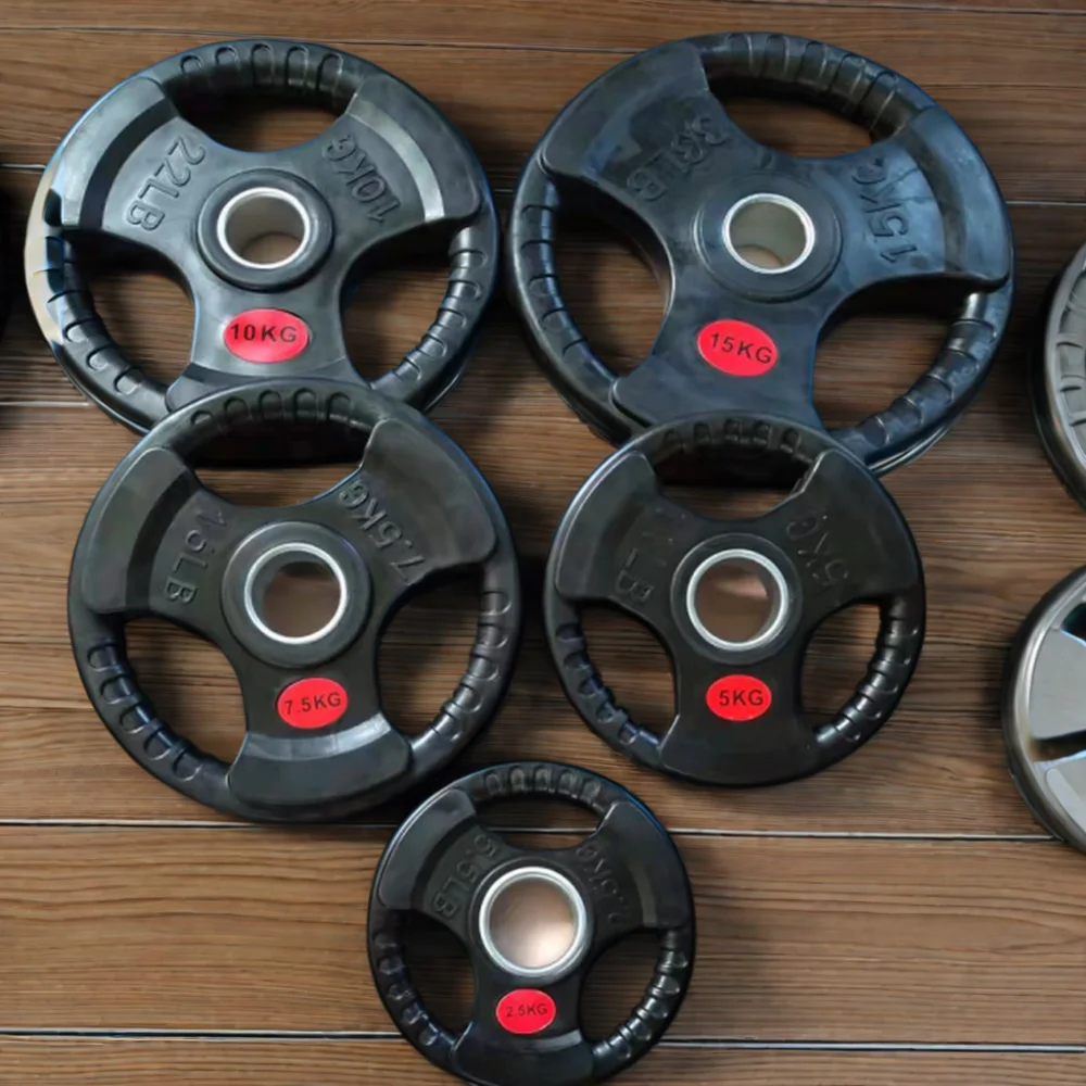 Factory wholesale black Rubber cast Weight Barbell Home Fitness Customized Barbell Gym Disc Rubber Weight Lifting Weight Plate