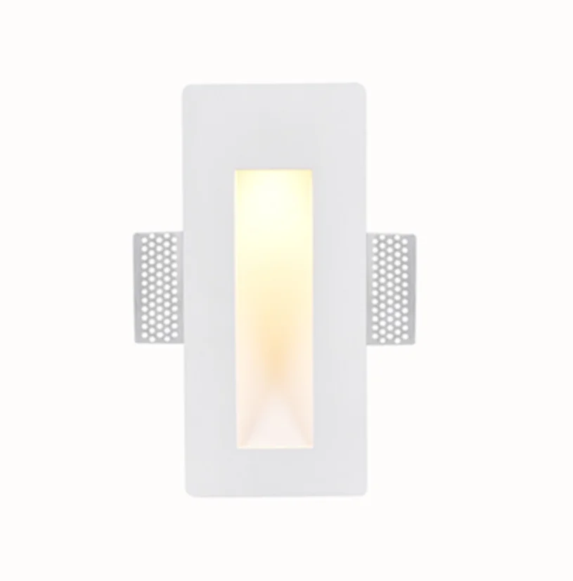 GW07025 Morden простой 3 Вт Встроенный светодиодный штукатурка настенный светильник встраиваемый безтримовый GU10 гипсовый для лестничных ступеней