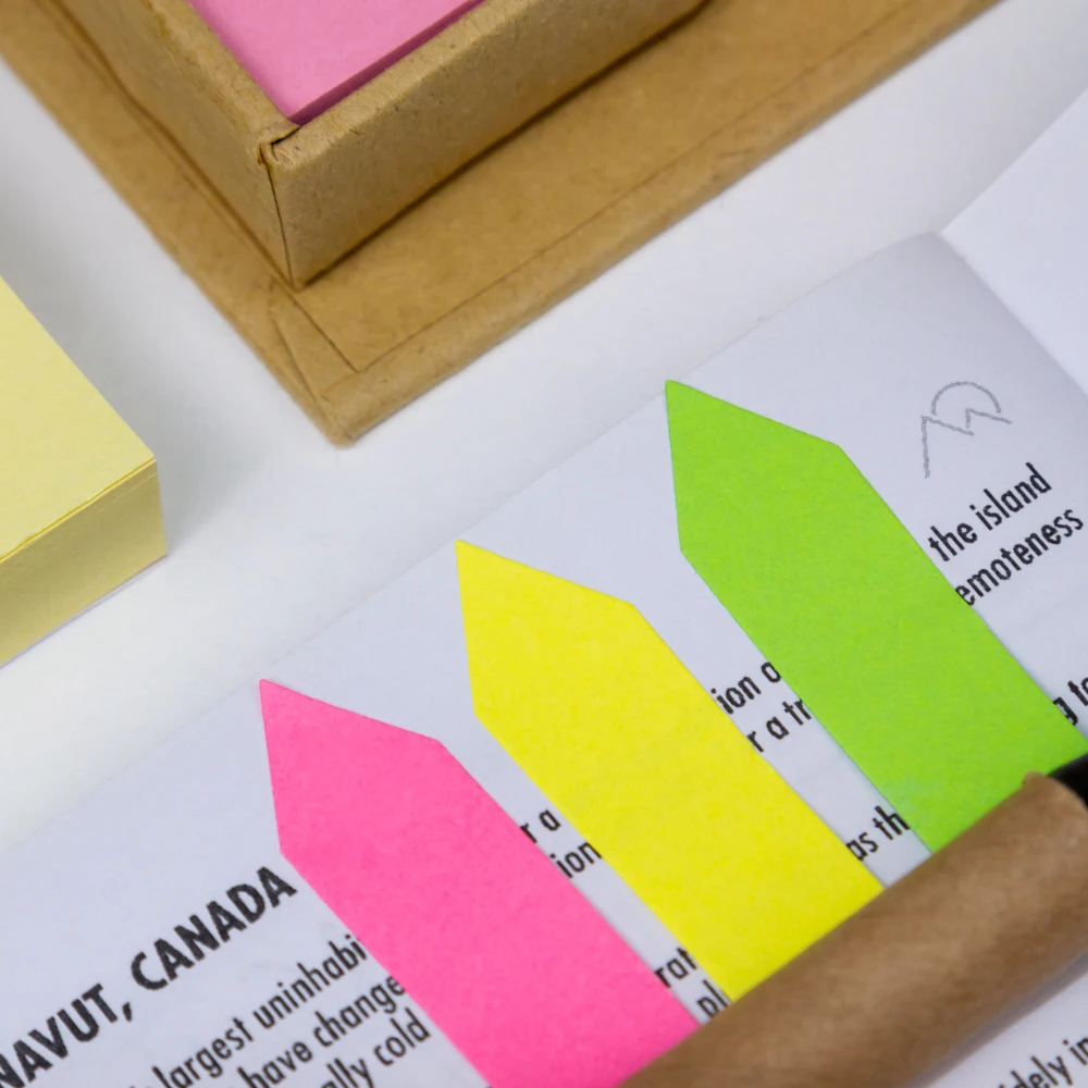 Custom logo sticky note boxes with pencil and ruler multi-function sticky paper leave messages memo pad writing notes