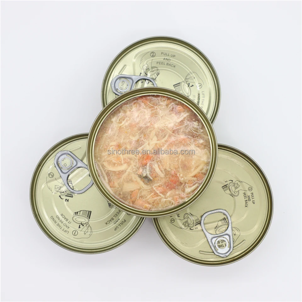 185g Round Metal Ring Pull Tinplate Can Empty Tuna Fish Tin Cans 840# 842# Food Canned With 4 To 6 Colors Customization