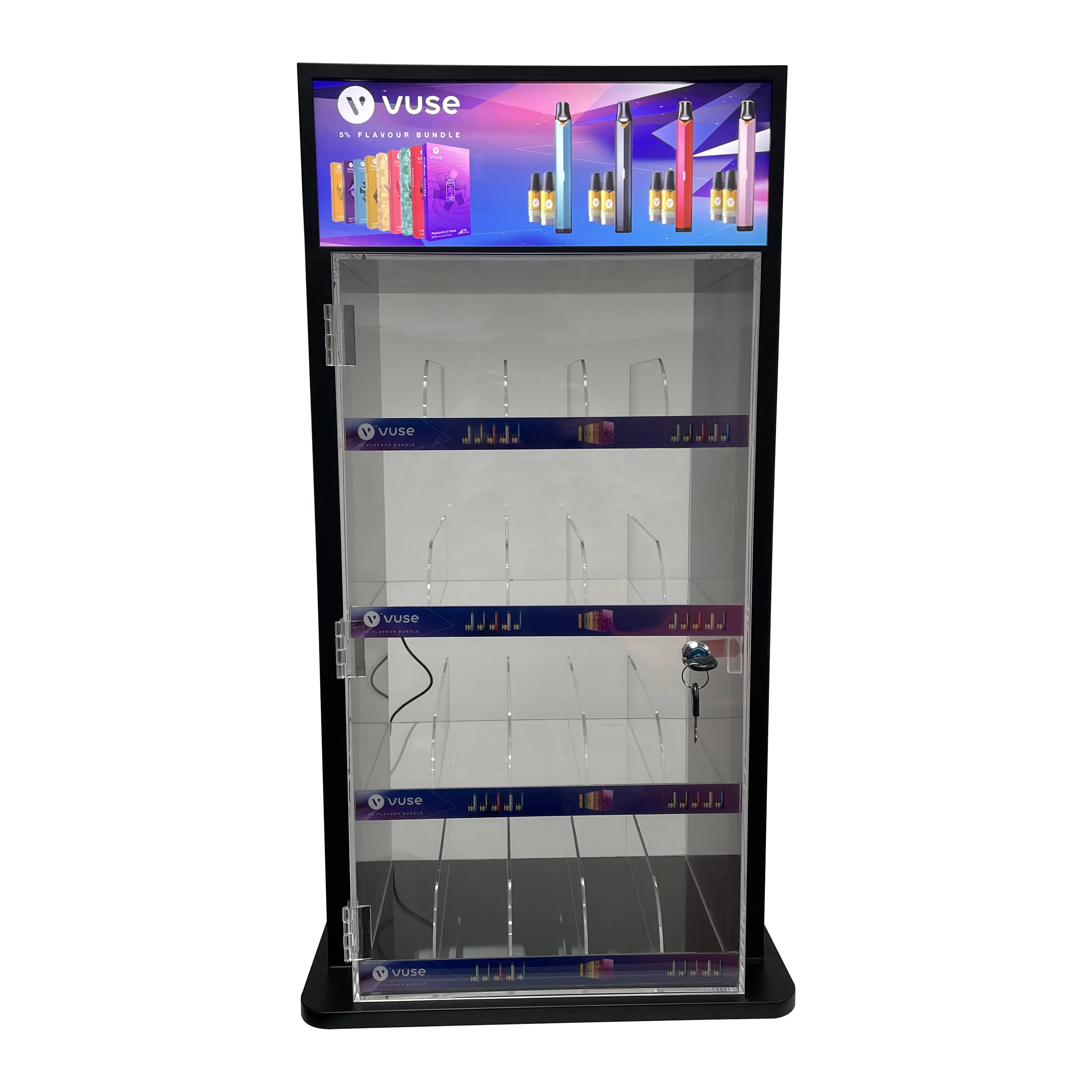 Indoor sheet metal and acrylic cigarette wall mounted display dispenser