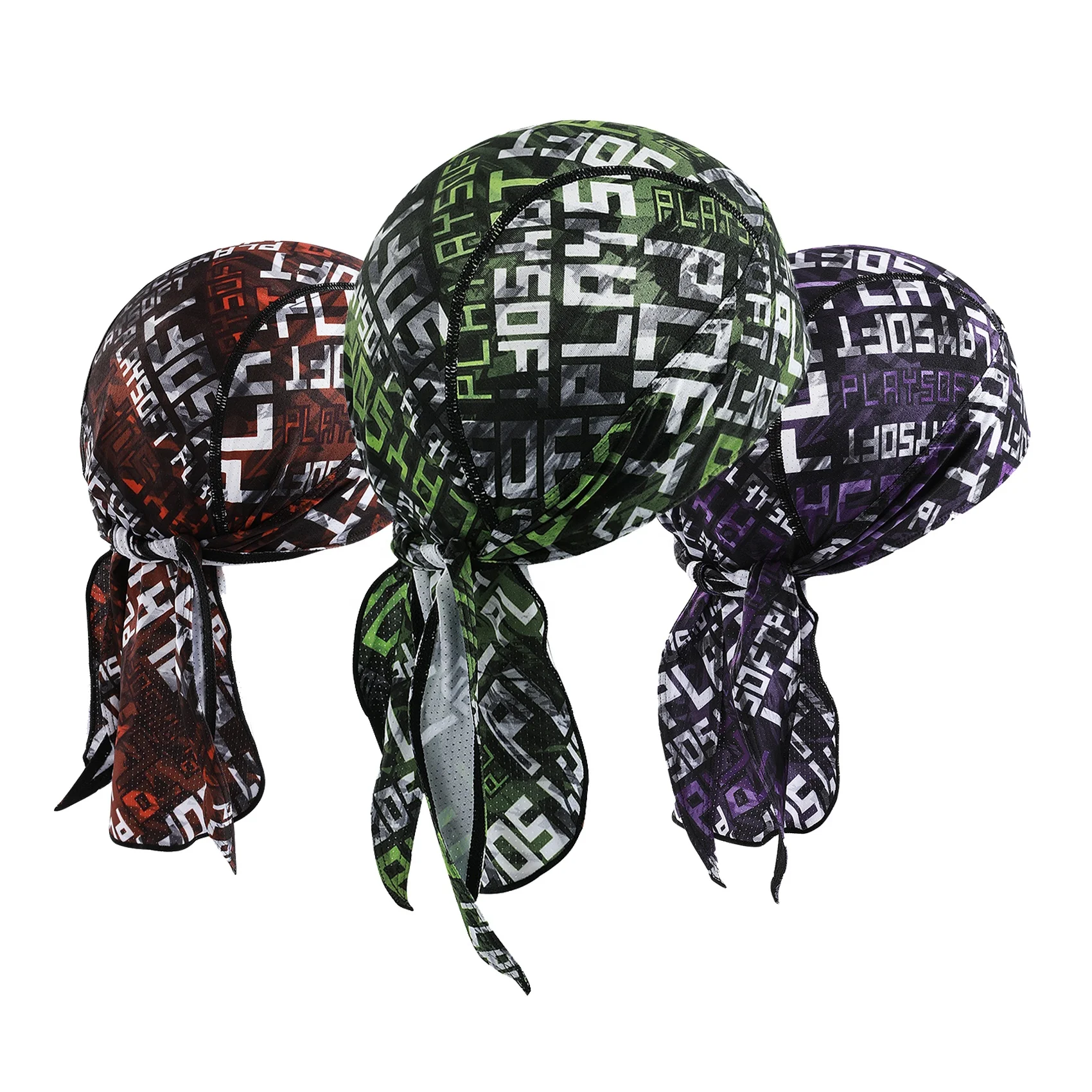 Custom Printed Extra Long-Tail Head Wraps Doo Rags Mens Do rag Durags Designer Durags