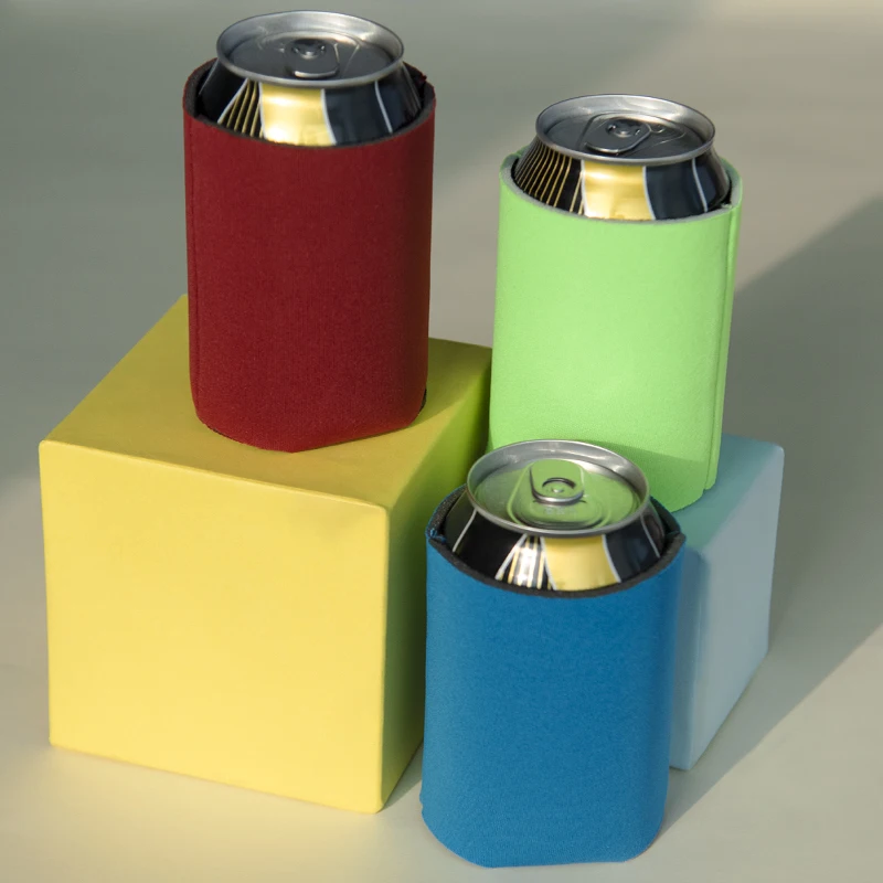 New Arrival Insulated Sublimation Foldable Custom Neoprene Foam Beer Can Cooler Bottle Cooler Sleeve Outdoor Drink Holder
