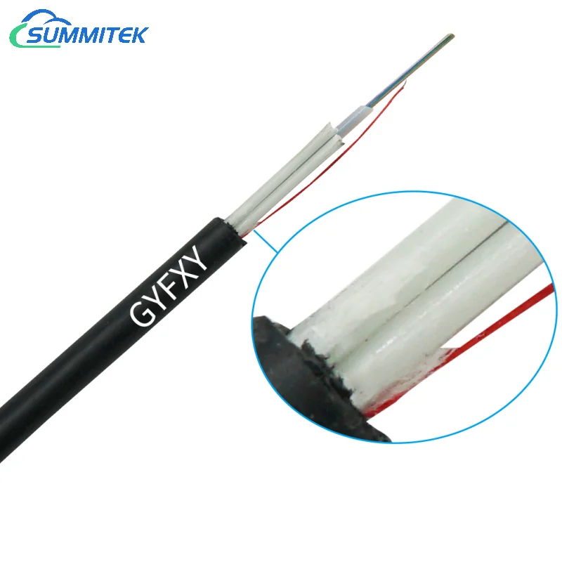 Outdoor GYFXY Central Loose Tube Fiber Optical Cable PE Single Jacket 2 4 6 8 10 12 24 Core SM G652D G655 OS2 OM1 OM2 OM3 OM4