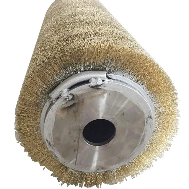 hot sale brass wire roller metal polishing brush/cylindrical steel wire metal roller brush