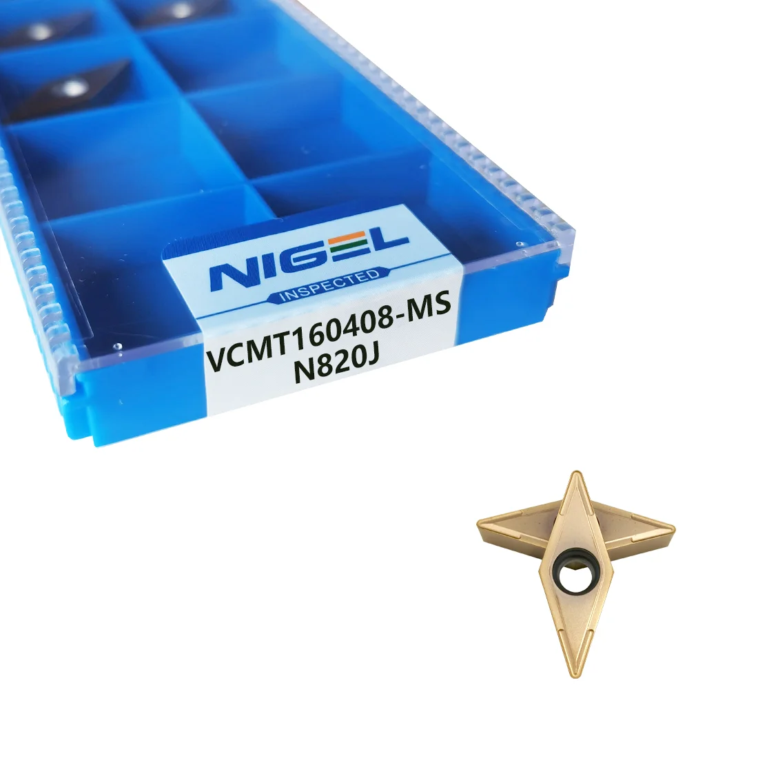 NIGEL VCMT160408-MS N820J Internal Turning Tool Blade Carbide Insert Lathe Tools Turning Insert for Difficult-to-cut Materials