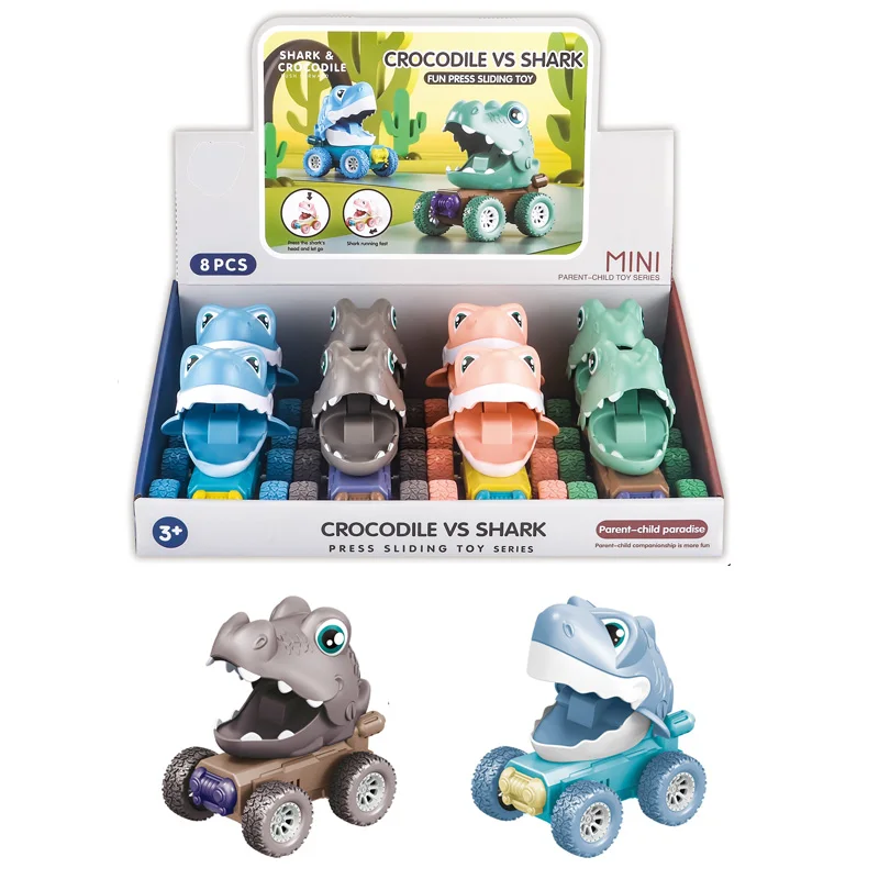 Cartoon Animal Design RC Racing Cars Mini Press Toy Including Dinosaur Shark Crocodile Other Animals