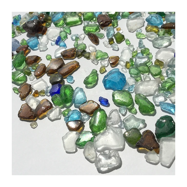 Recycled Glass Made Crystal Small Colored Garden Rocks Outdoor glass cullet