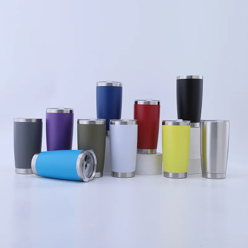 Bulk Coffee Mugs Stemless Wine Tumbler With Lid Sublimation Blank Cups For Kids Stainless Steel Travel And Straw 20Oz Tumblers