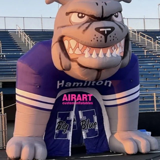 Sporting Event Inflatable Bulldog Tunnel Custom Made Inflatable Mascot Tunnel