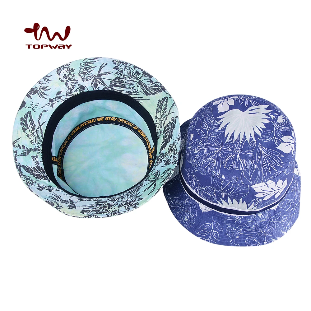 Wholesale Factory Fashion Designed Women Bucket Hats Cap Custom Logo With All Over Printing Pattern