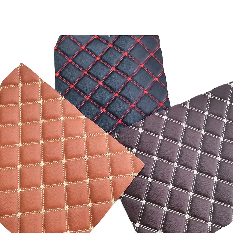Many different design Car Mat leather for Car floor Mat and car seat cover by Diamond stitching and sponge coating