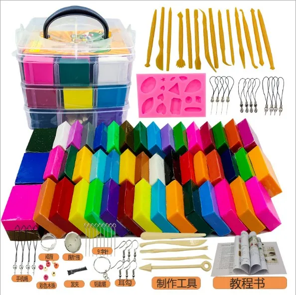 New product hot sale 24 color 32/50 color plasticine portable box soft clay colored pottery tool diy set