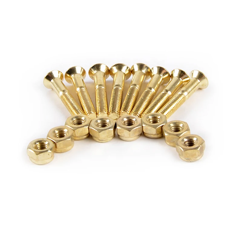 Gold 25mm long 8 screws skateboard bolts hardware components