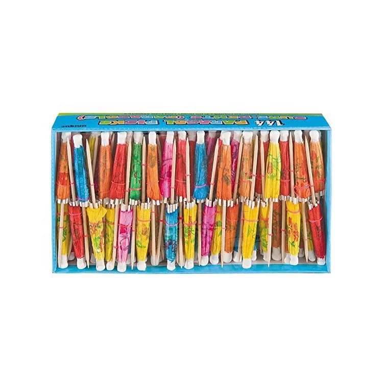 Drink Party Umbrella Cocktail Pick Parasol Toothpicks Fruit Picks 144PCS